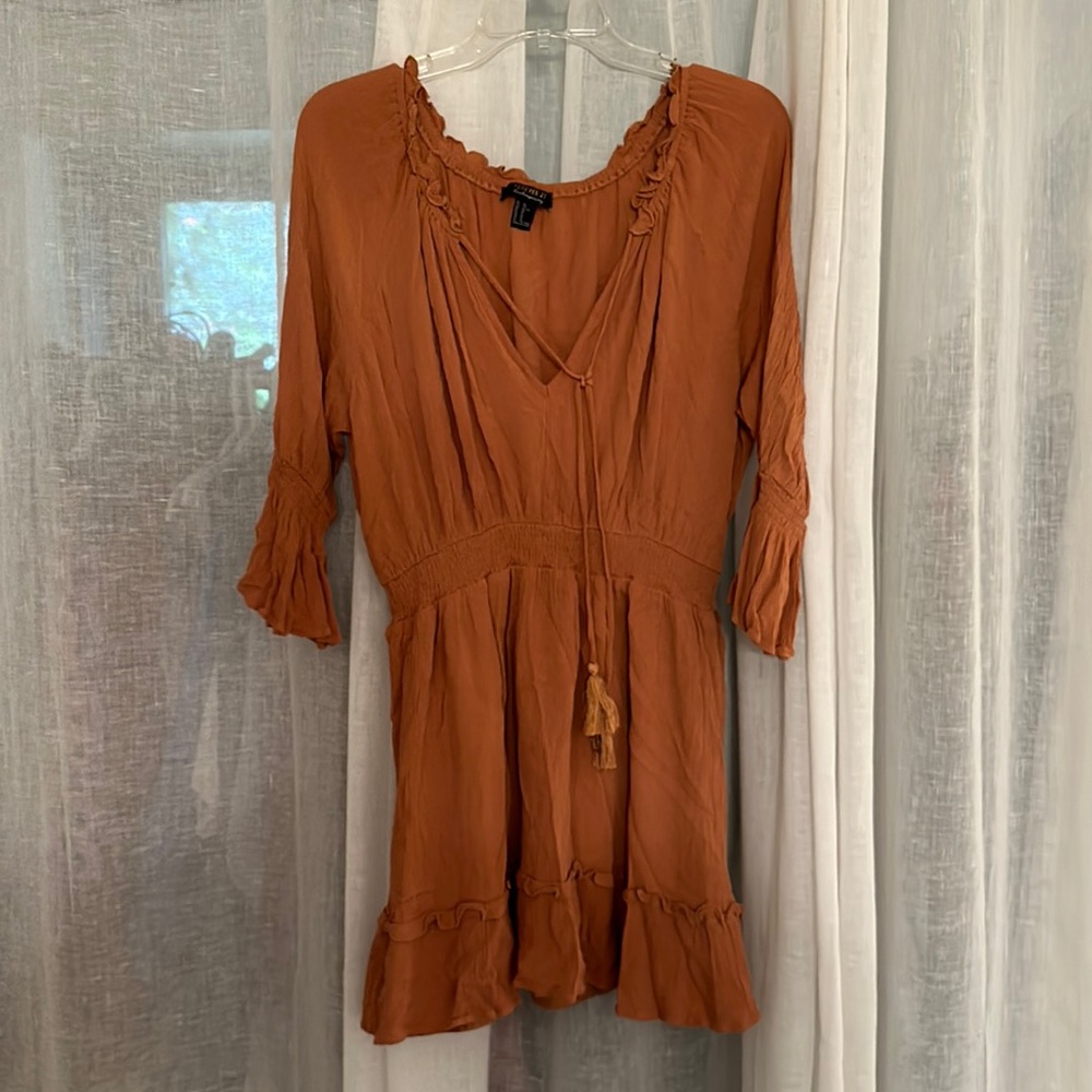 Forever 21 Orange long sleeve mini dress